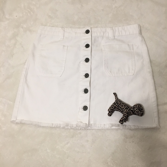 BDG Dresses & Skirts - BDG Button Down White Denim Skirt
